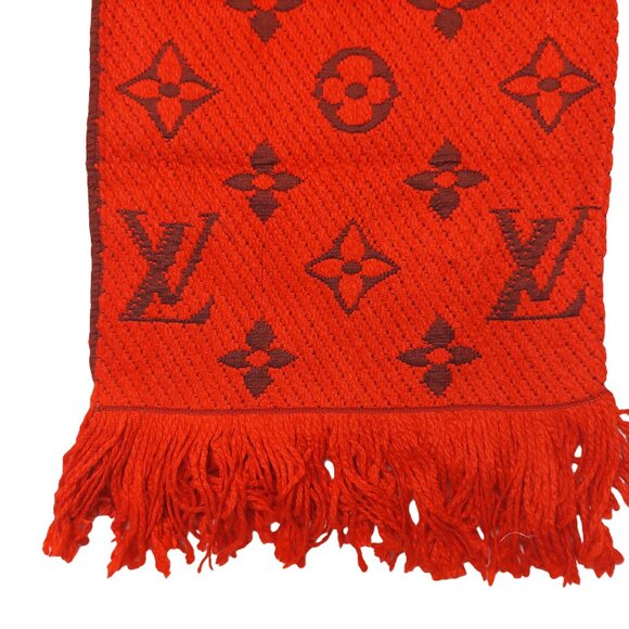 LOUIS VUITTON LV Classic Vintage Red & Burgundy Monogram Scarf VWT - Picture 9 of 15